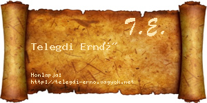 Telegdi Ernő névjegykártya
